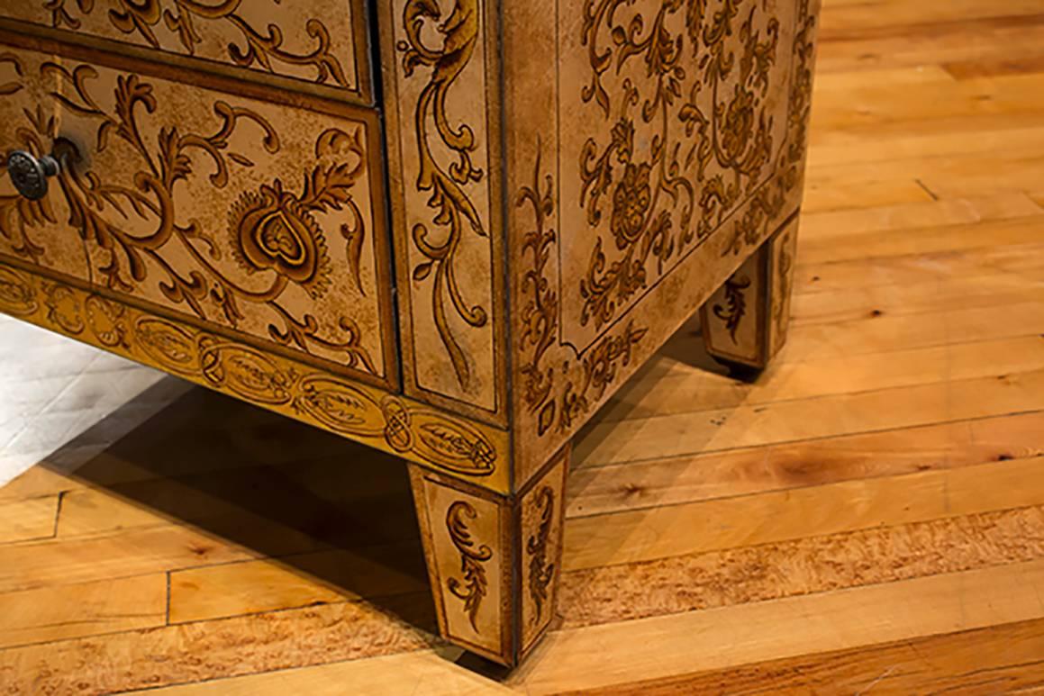 French baques églomisé commode.