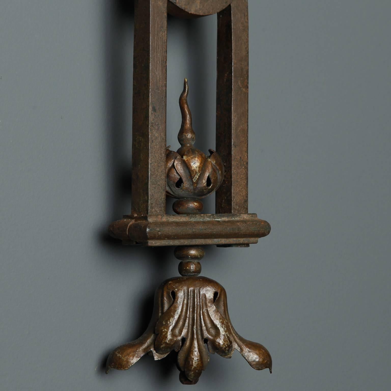 Pair of Tall Iron Sconces Made from Antique Balustrades 1