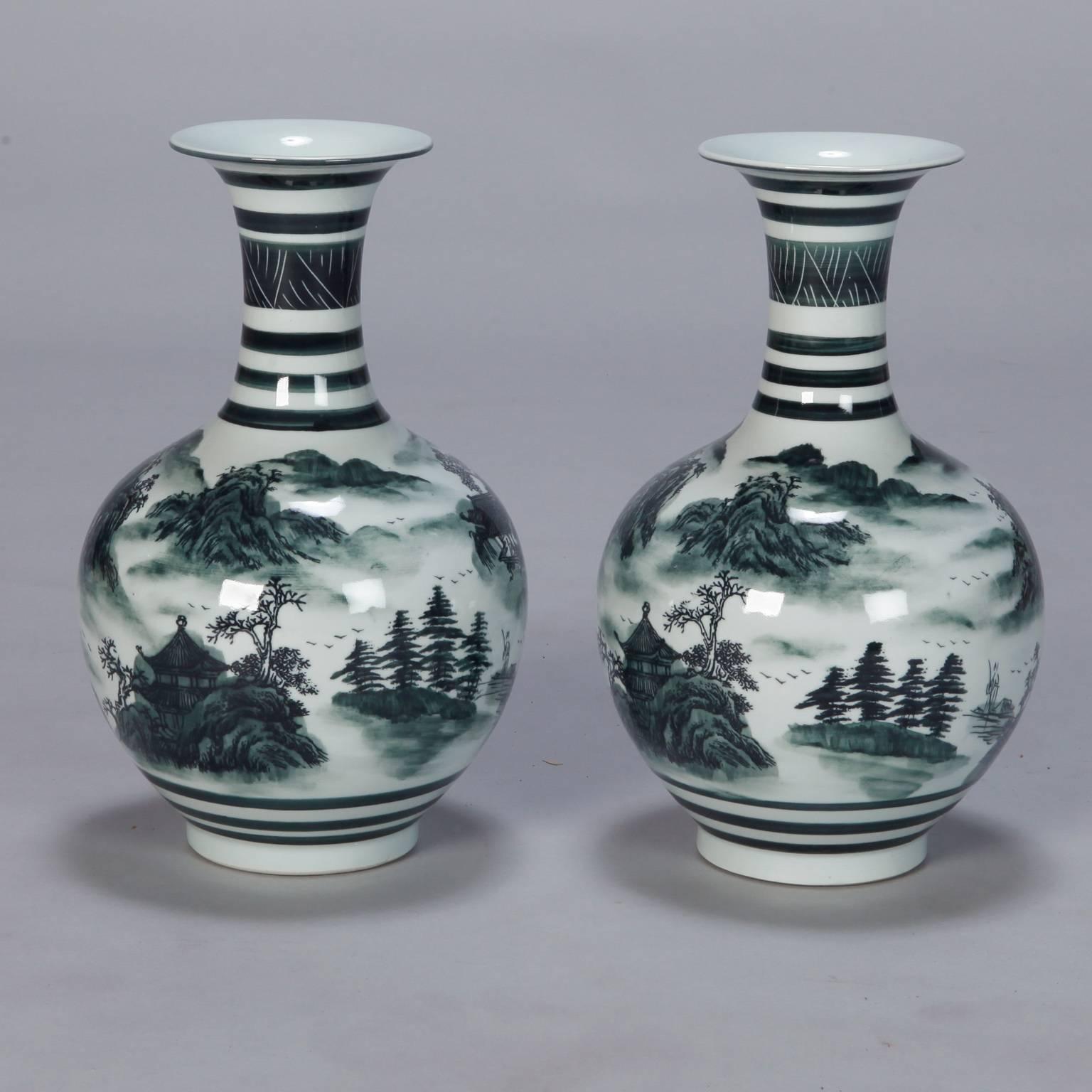 green chinese vases