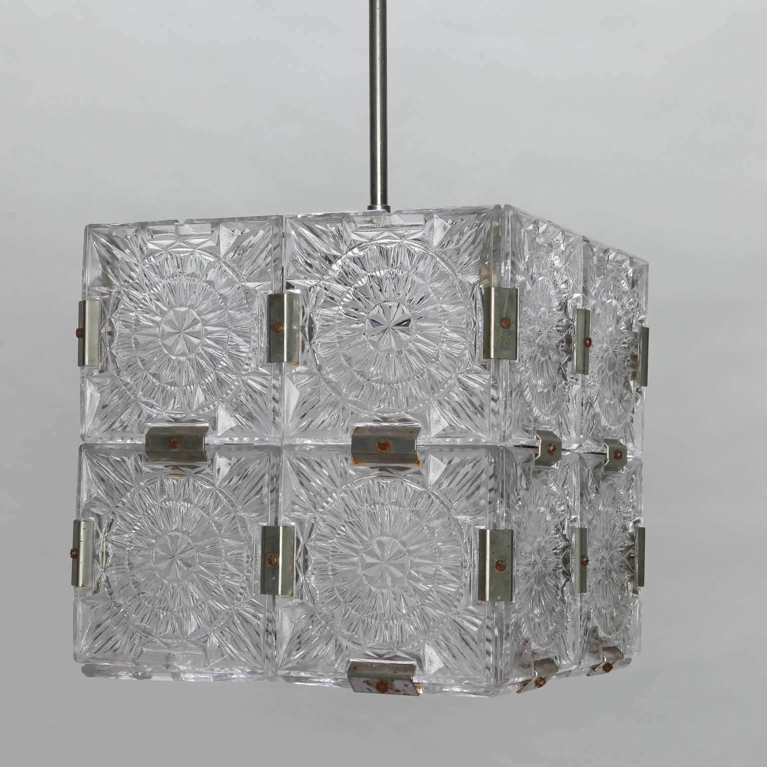 glass cube light fixture