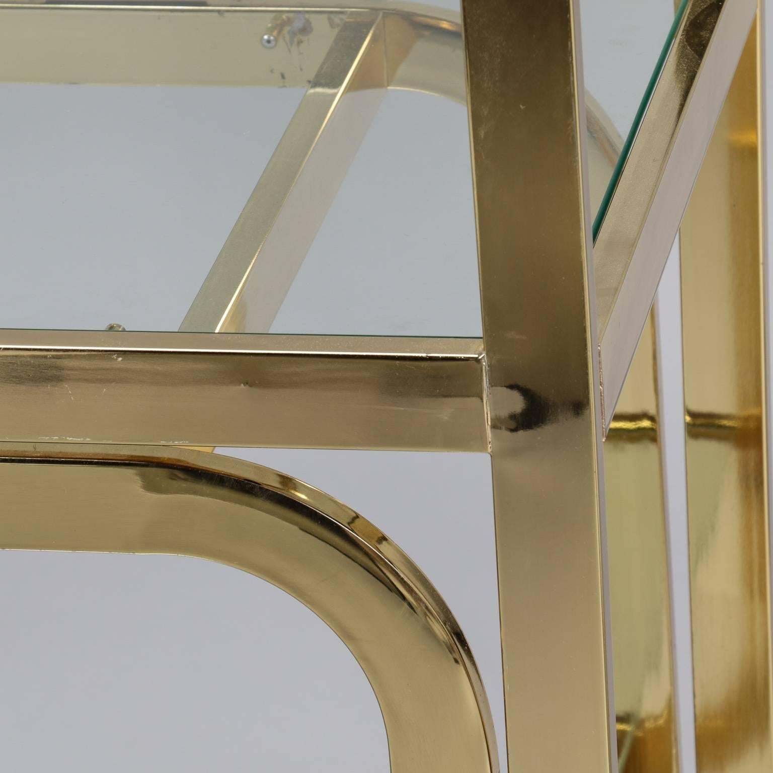 Milo Baughman for Design Institute of America Brass and Glass Etagere 1