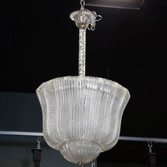 Barovier and Toso Clear Glass Hanging Fixture or Lantern