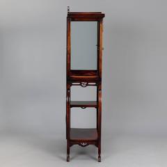 Tall Narrow Chinese Carved Wood Display Cabinet