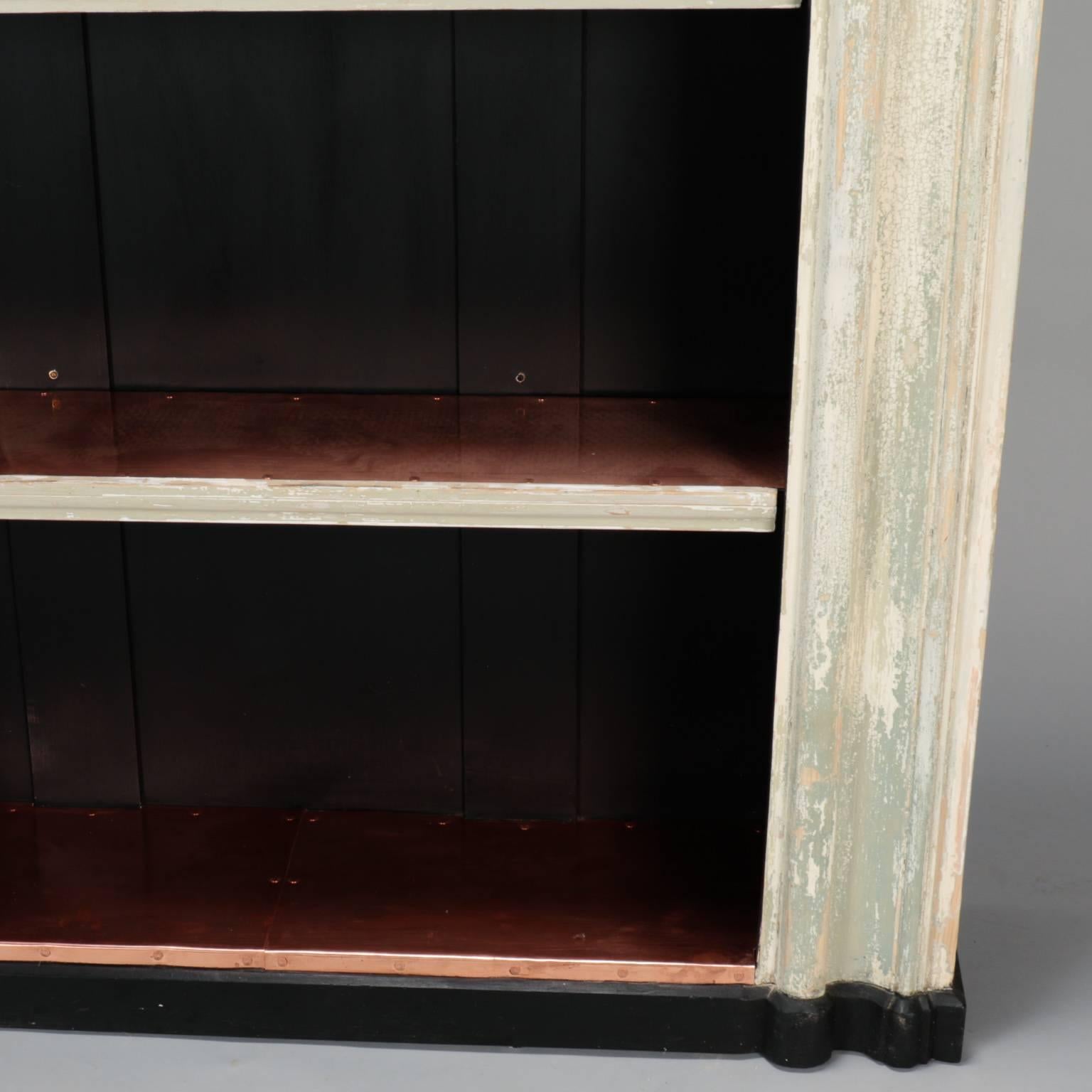 English 19th Century Door Frame Bookcase with Copper Lined Shelves For Sale