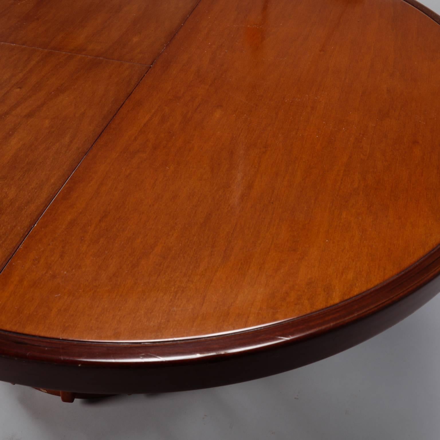 20th Century Mid-Century Round Italian Table with Self Storing Butterfly Leaf
