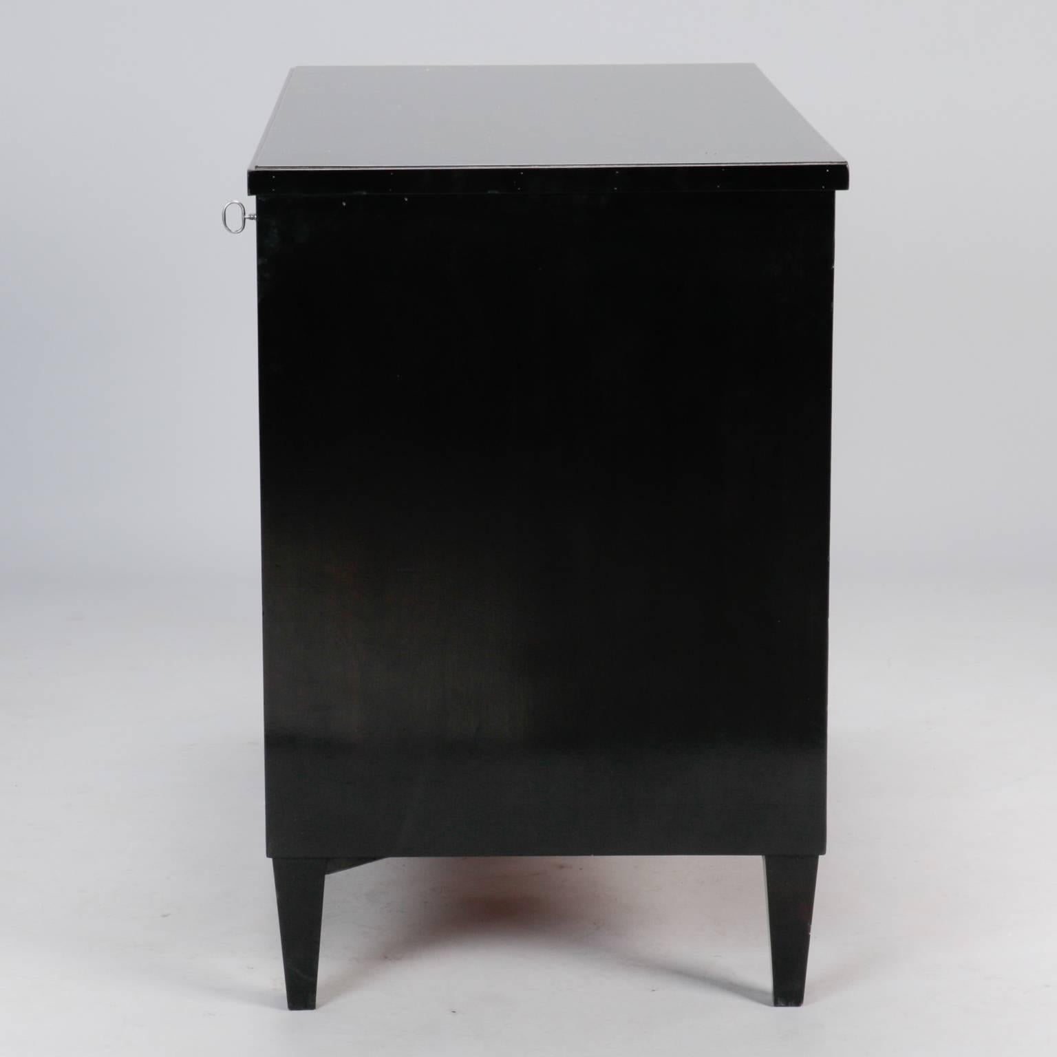 20th Century Three-Drawer Ebonised Chest For Sale