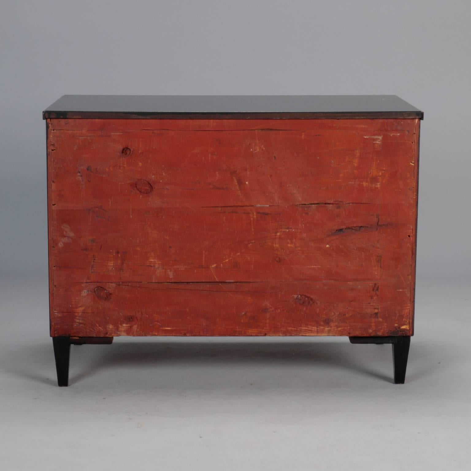 Three-Drawer Ebonised Chest For Sale 2