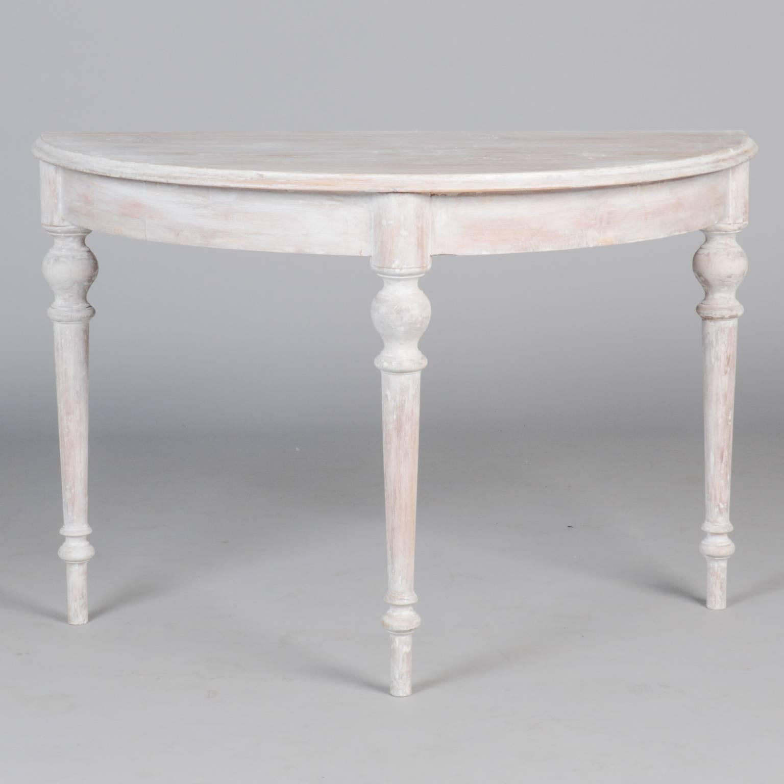 white demilune table