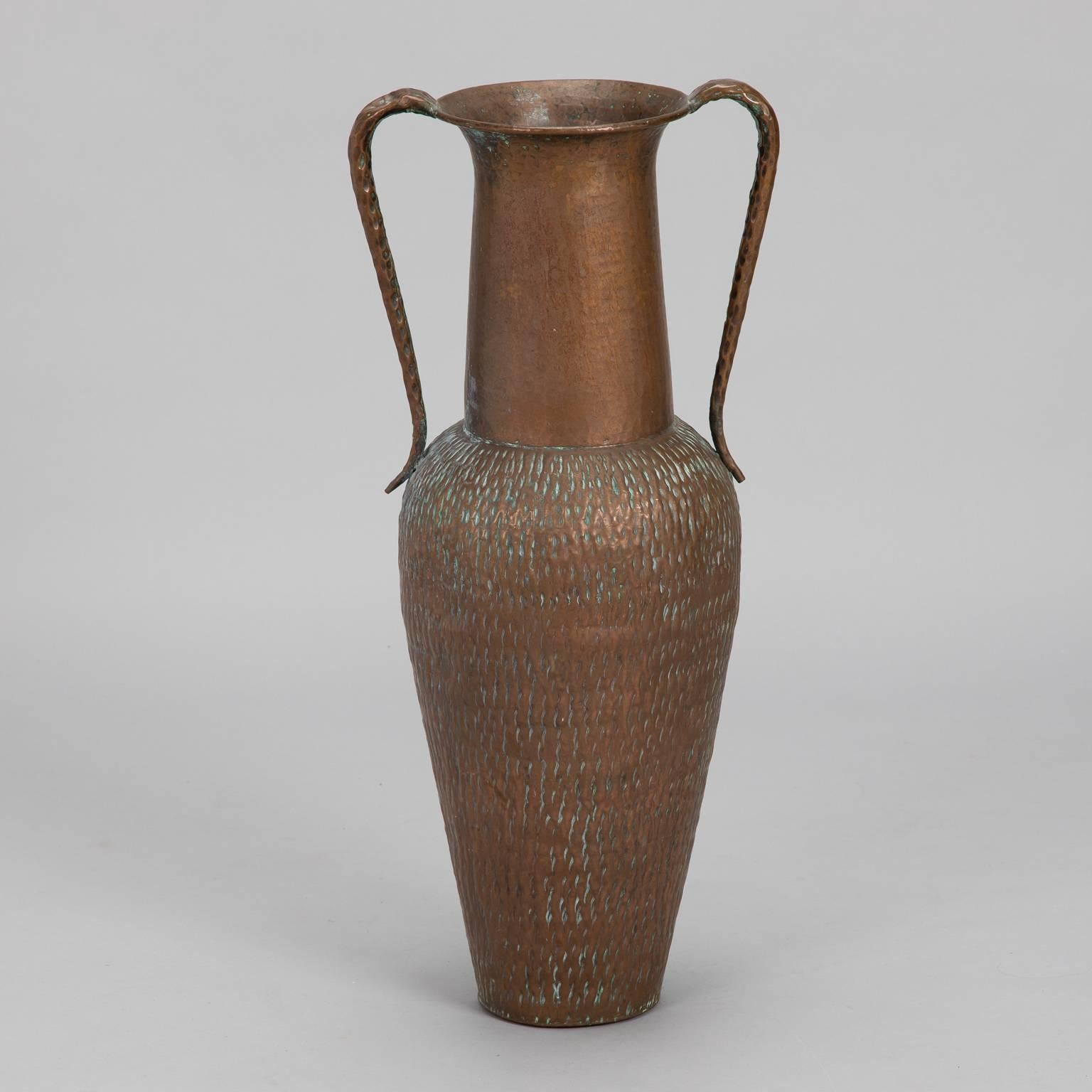 20th Century Tall Italian Hammered Copper Vase