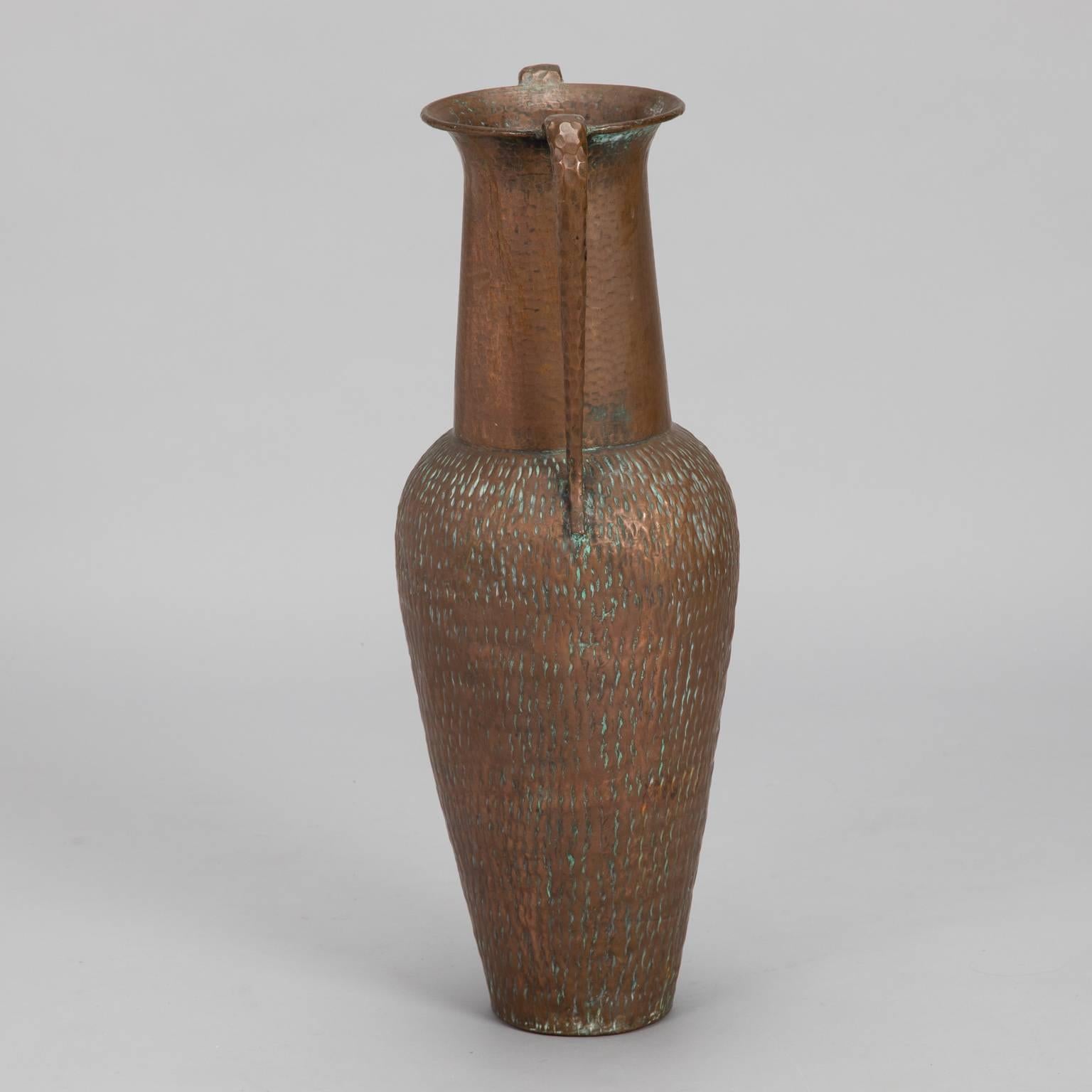 Tall Italian Hammered Copper Vase 1