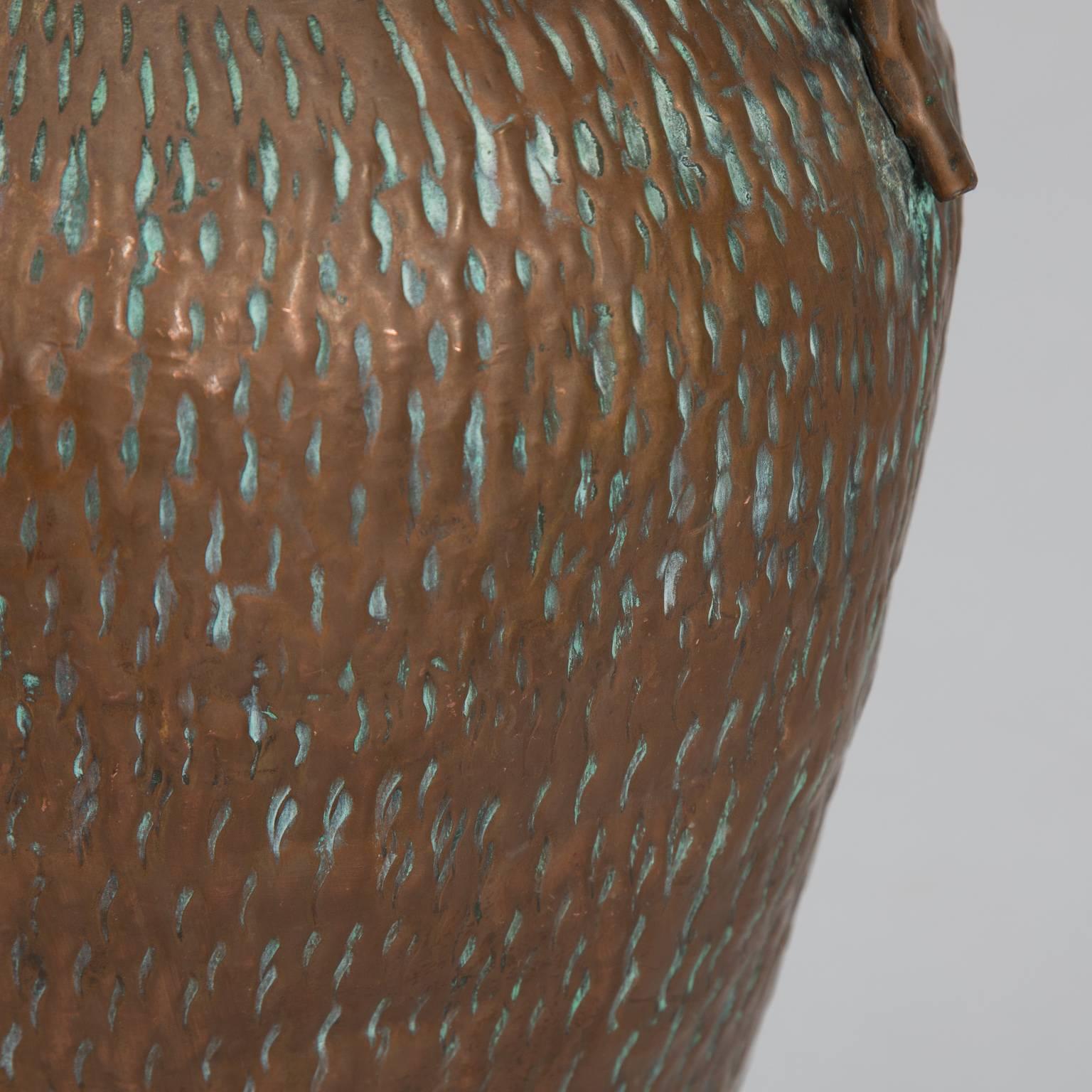 Tall Italian Hammered Copper Vase 2