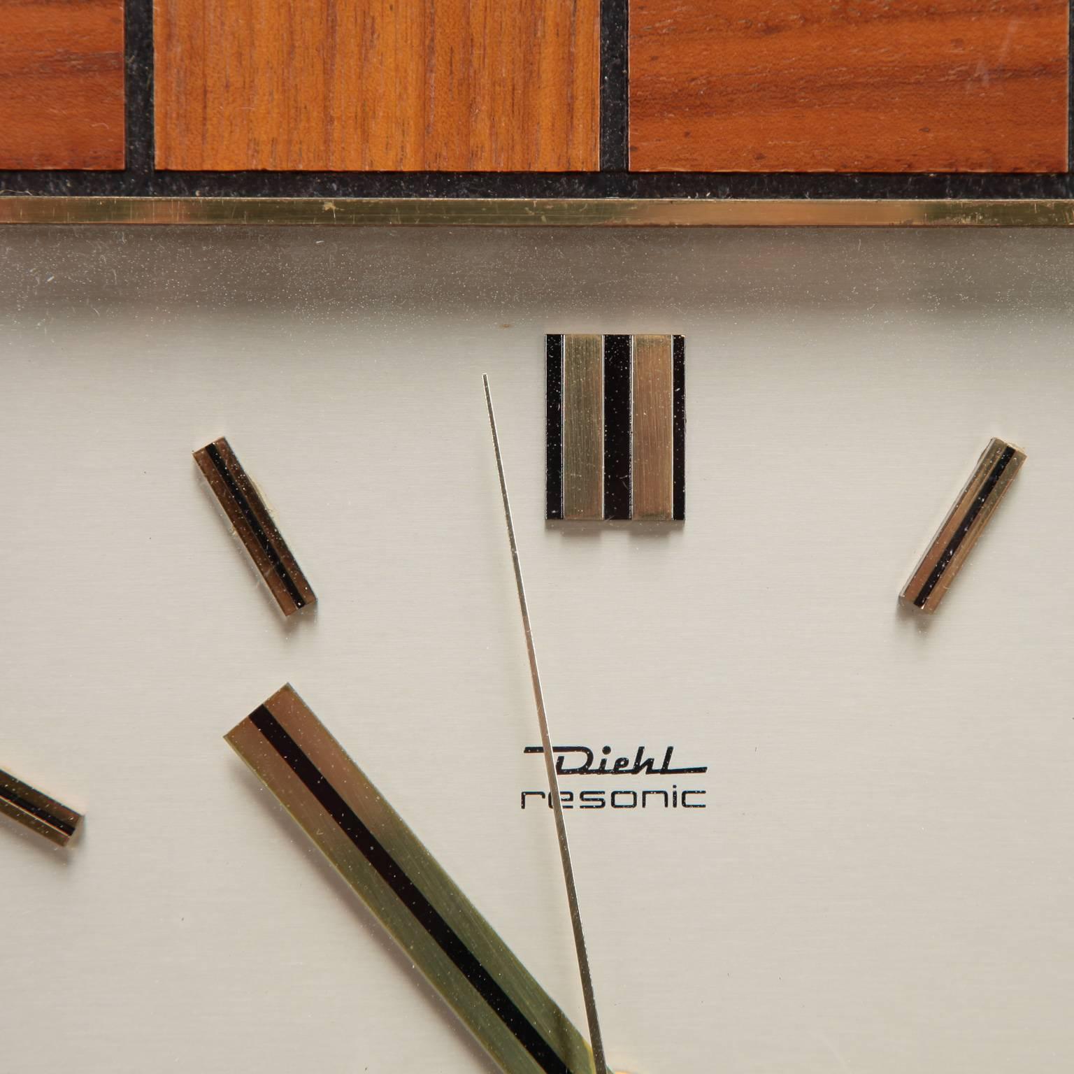 Mid-Century Modern Mid-Century Diehl Resonic Wood Frame Clock