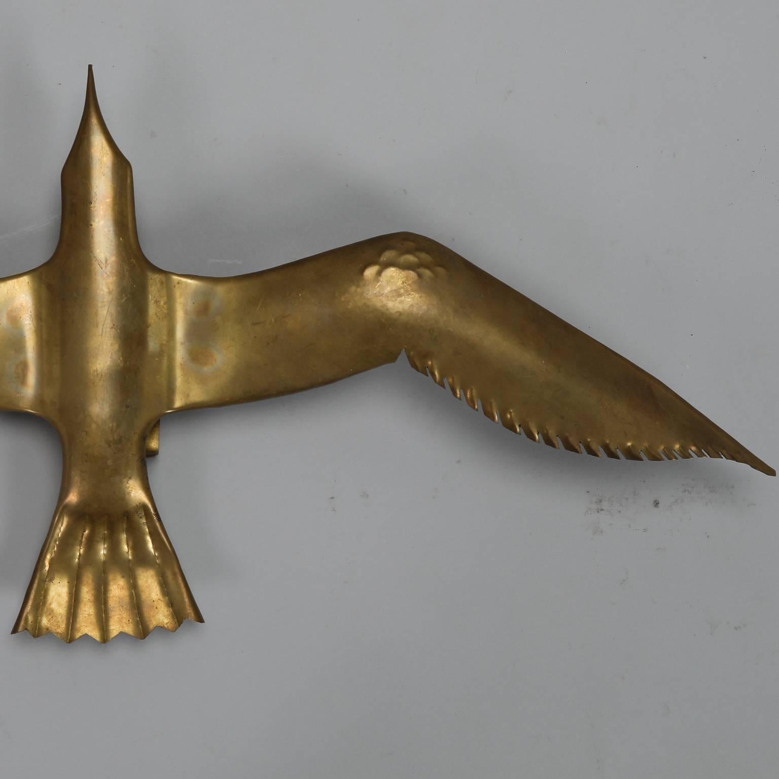 Large Brass Seagull Wall Light or Sculpture 2