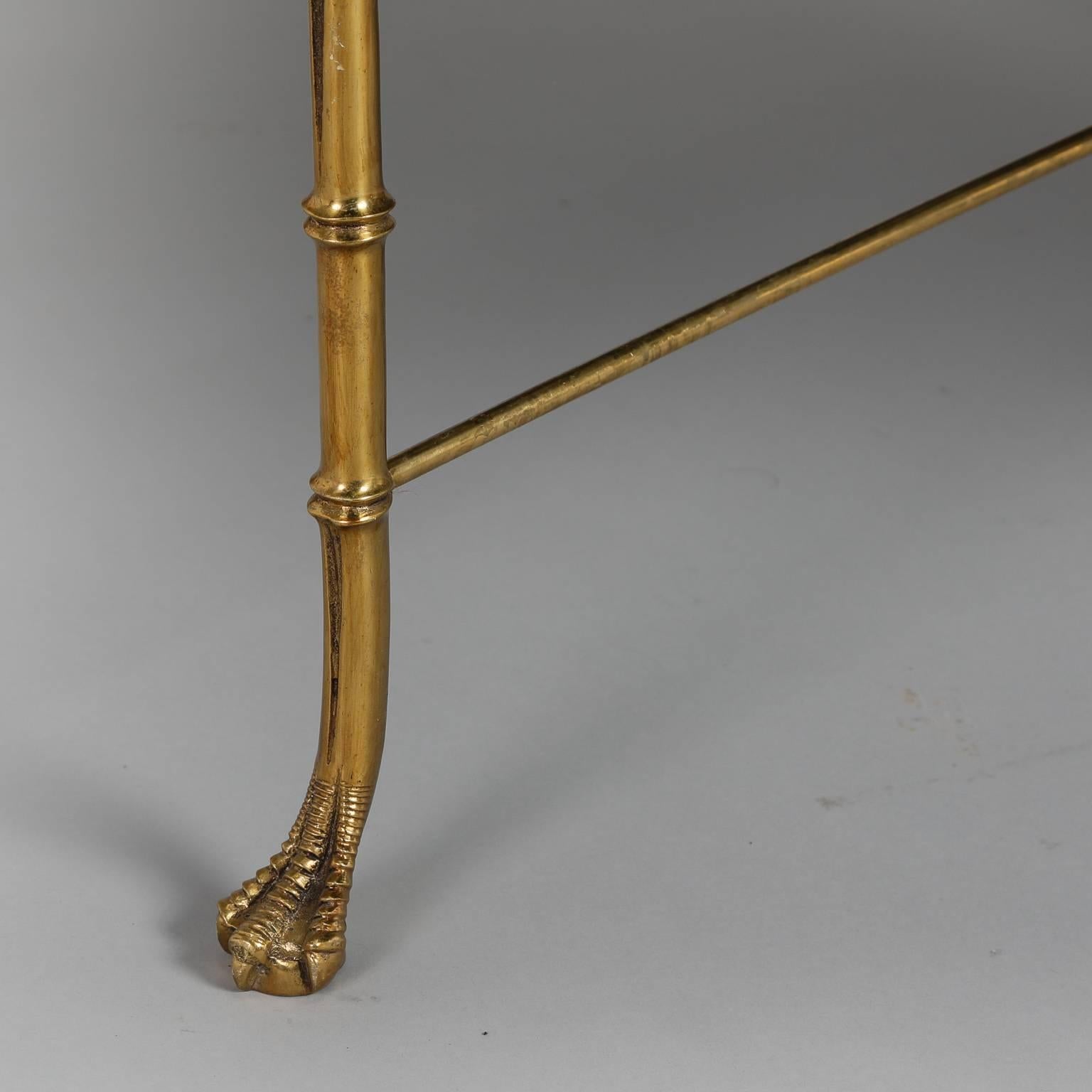 French Brass and Glass Coffee Table with Sculpted Swans 2