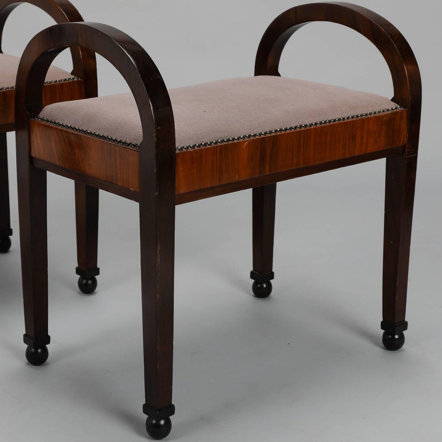 20th Century Pair of Art Deco Upholstered Benches