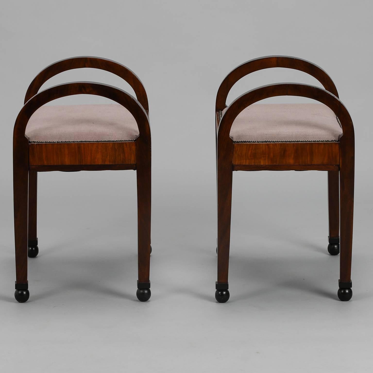 Pair of Art Deco Upholstered Benches 3