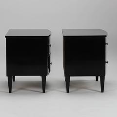 Near Pair of Ebonised Chests with Bone Escutcheons