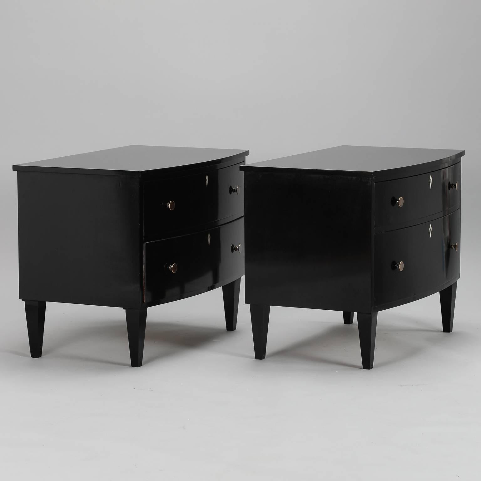 Near Pair of Ebonised Chests with Bone Escutcheons 1