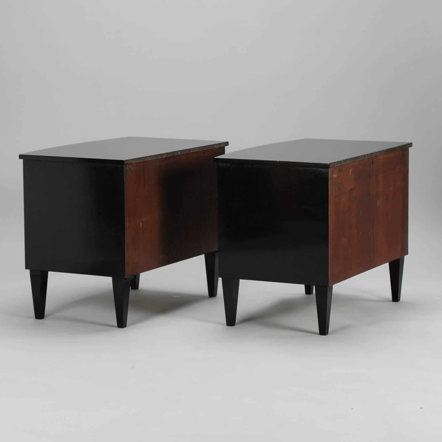Near Pair of Ebonised Chests with Bone Escutcheons 2