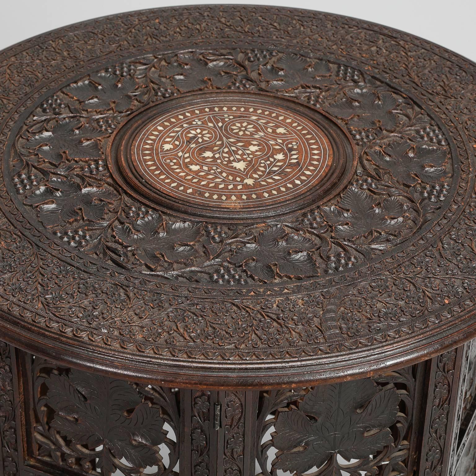 Hand-Carved Ntricately Carved Moorish Side Table
