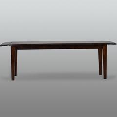 Chestnut Farm Table, 19th Century Top with New Base
