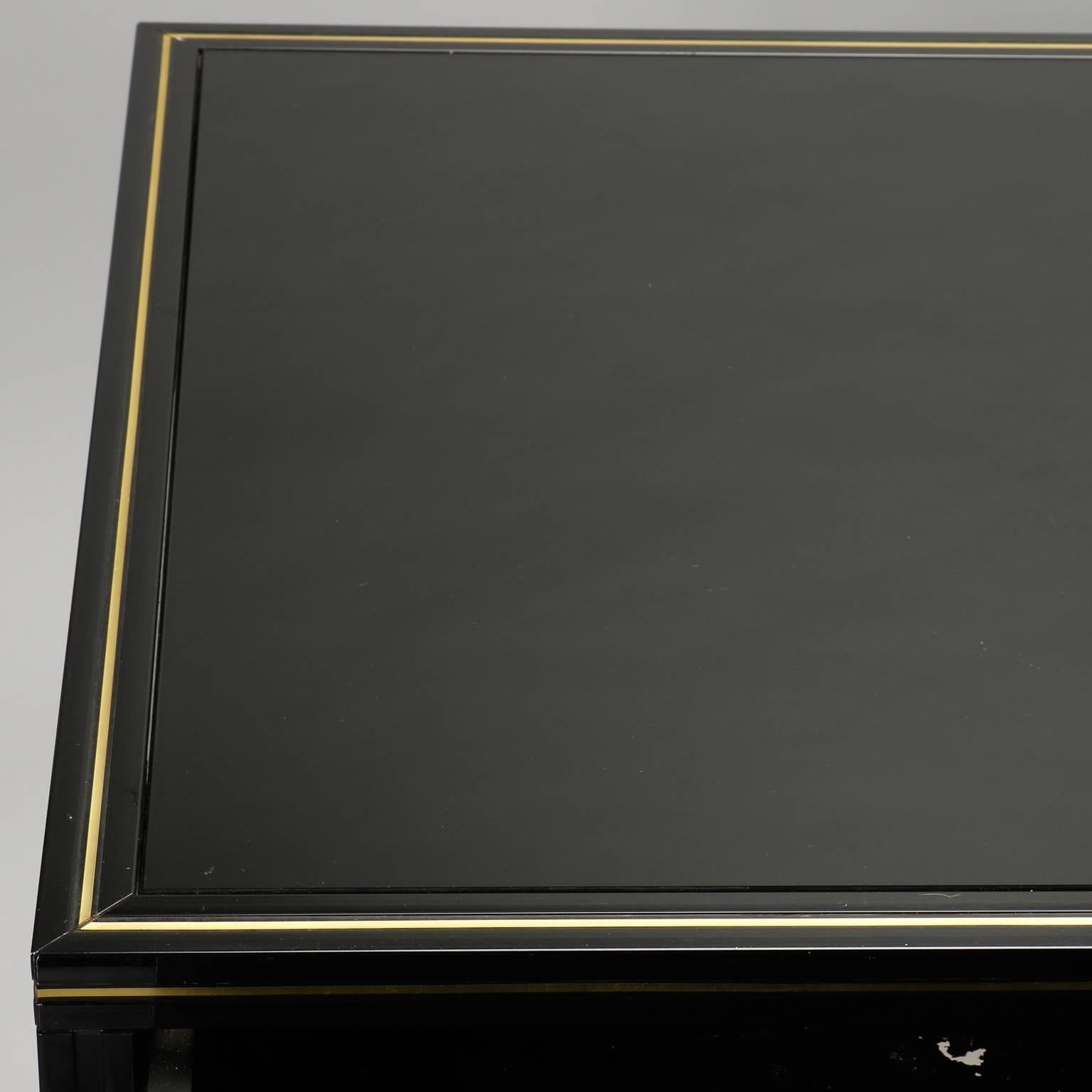 Pierre Vandel Black Lacquered and Brass Desk 1