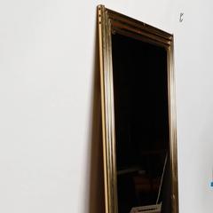French Mirror with Reeded Brass Frame