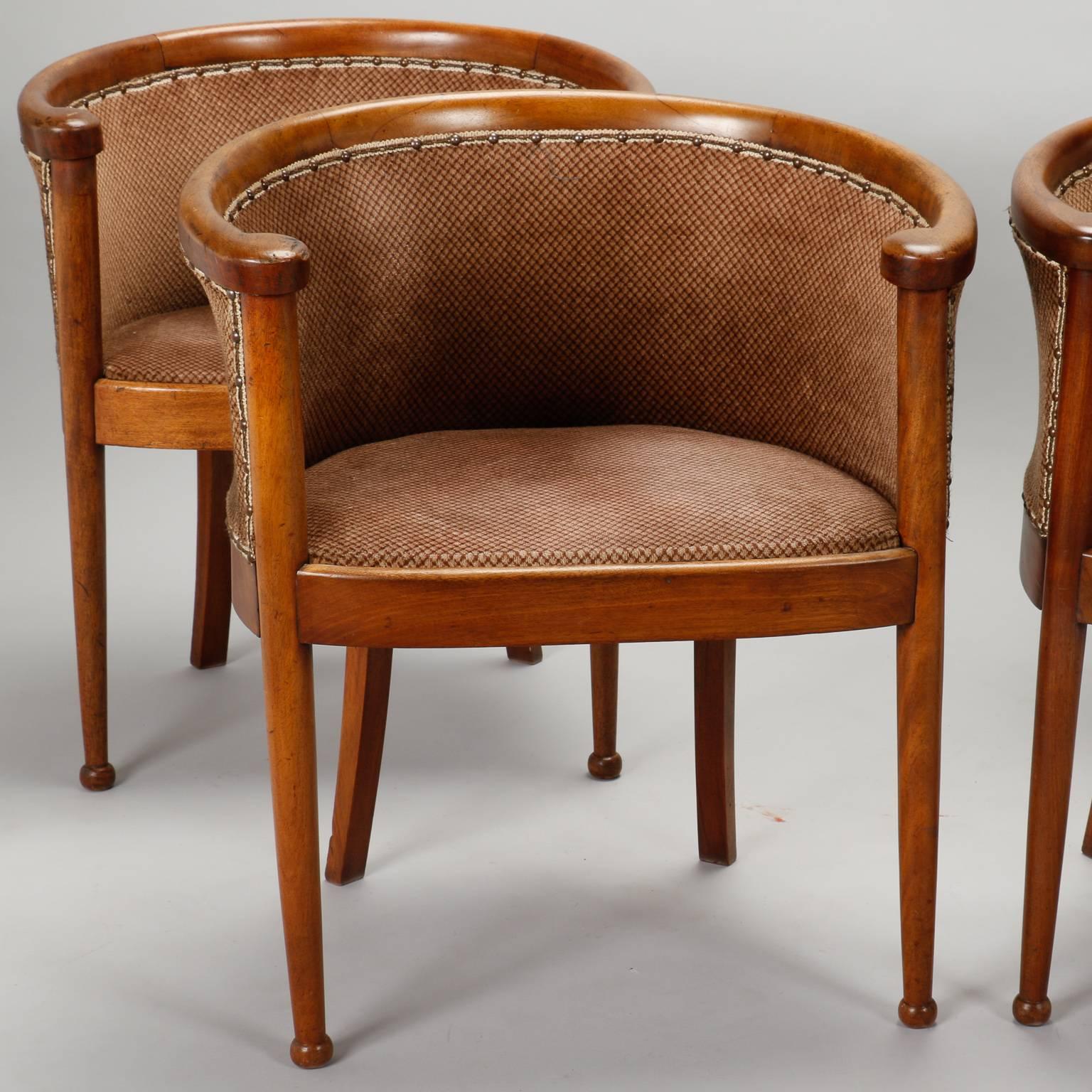 Set of Four Curved Back Art Deco Chairs 3