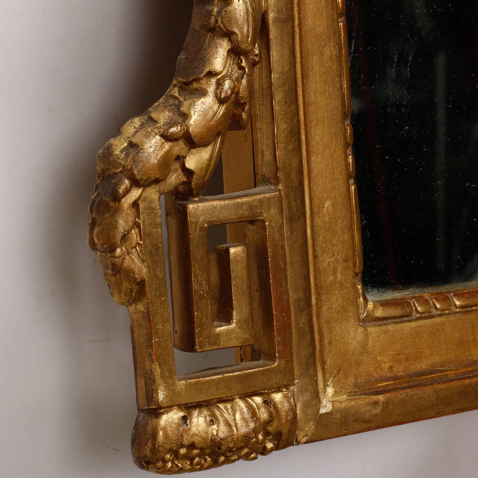 Louis Philippe Giltwood Mirror with Ribbon Crown 1