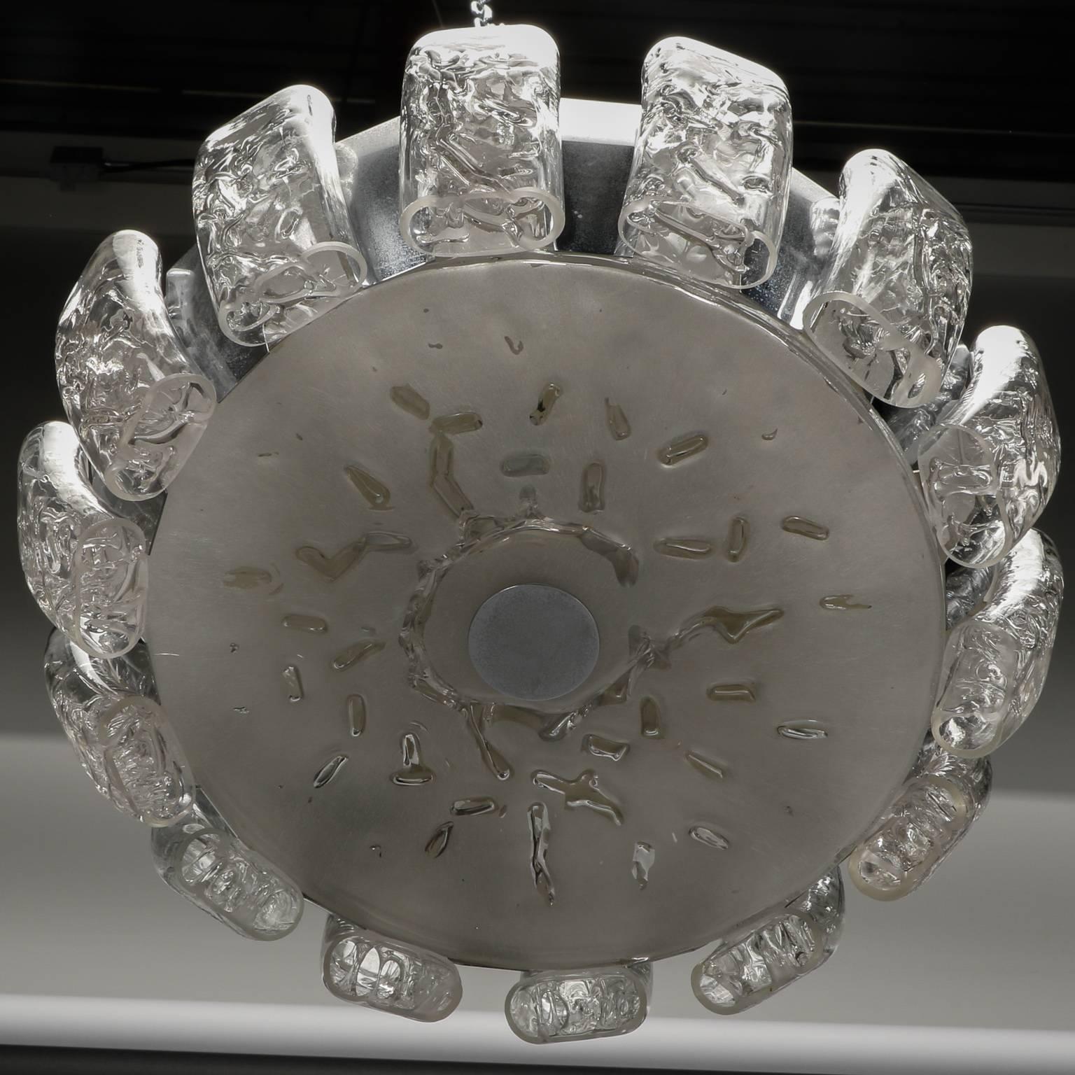 Métal Luminaire à montage encastré Kalmar en verre glacé mi-siècle en vente