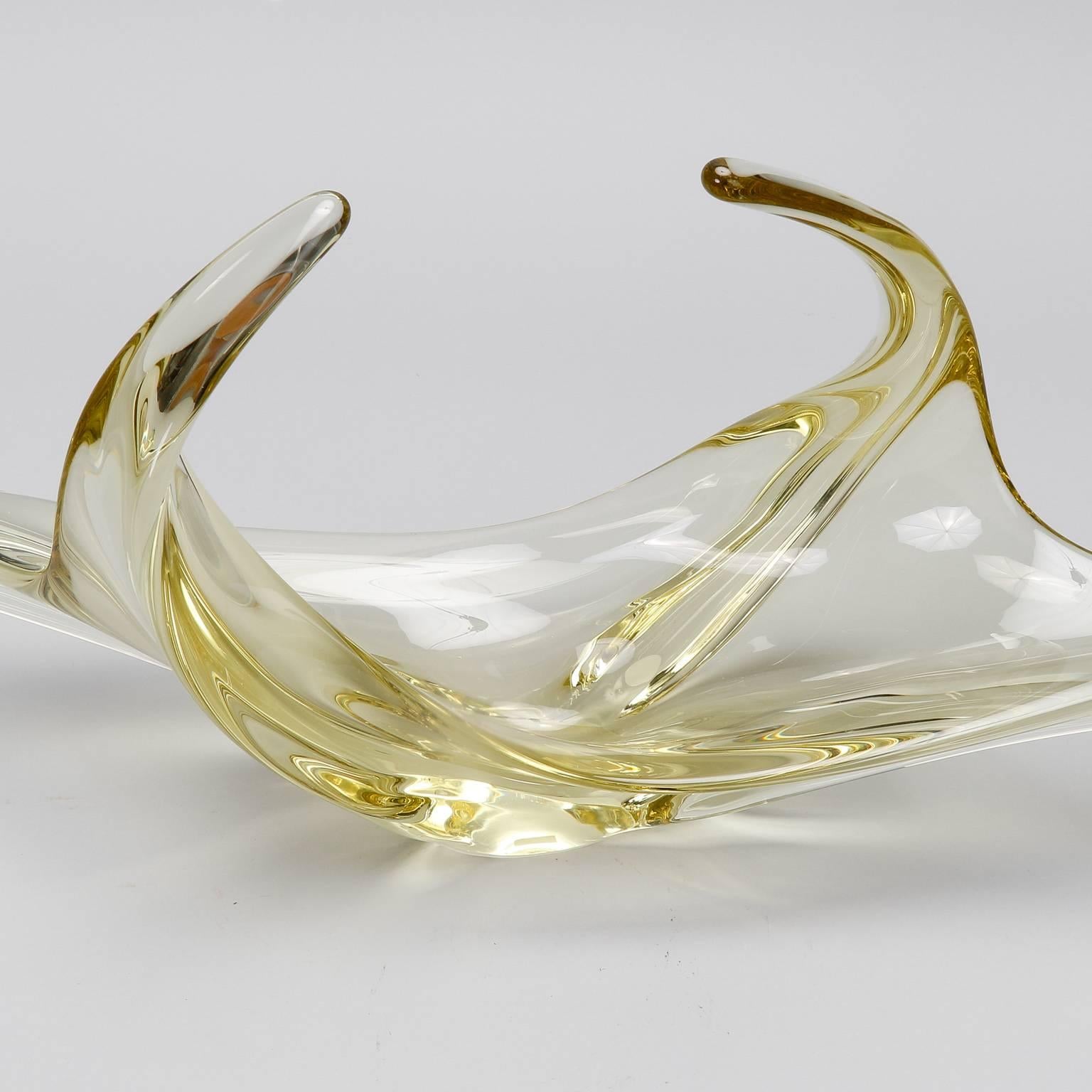 20th Century Mid-Century Murano Glass Yellow Bowl