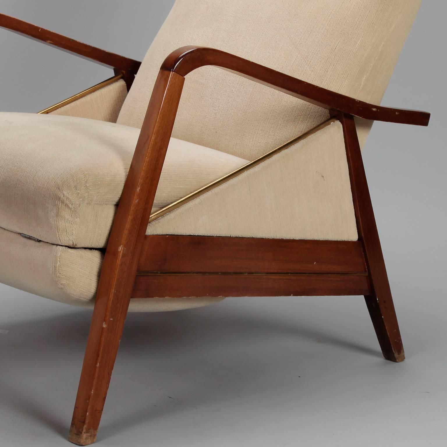 20th Century Mid-Century Reclining Chair in the Manner of Paola Buffa
