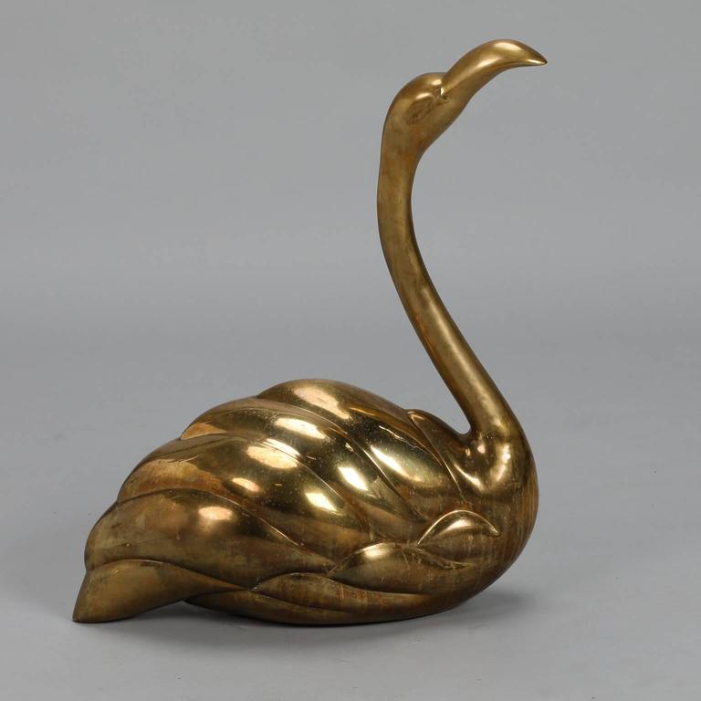 Mid-Century Modern Spanish Mid-Century Brass Flamingo For Sale