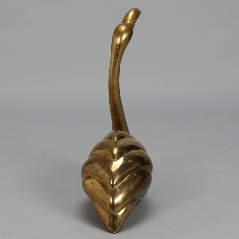 Spanish Mid-Century Brass Flamingo In Good Condition For Sale In Troy, MI