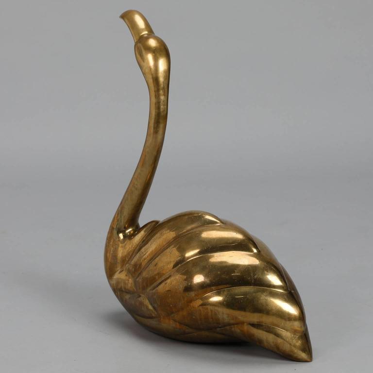 20th Century Spanish Mid-Century Brass Flamingo For Sale