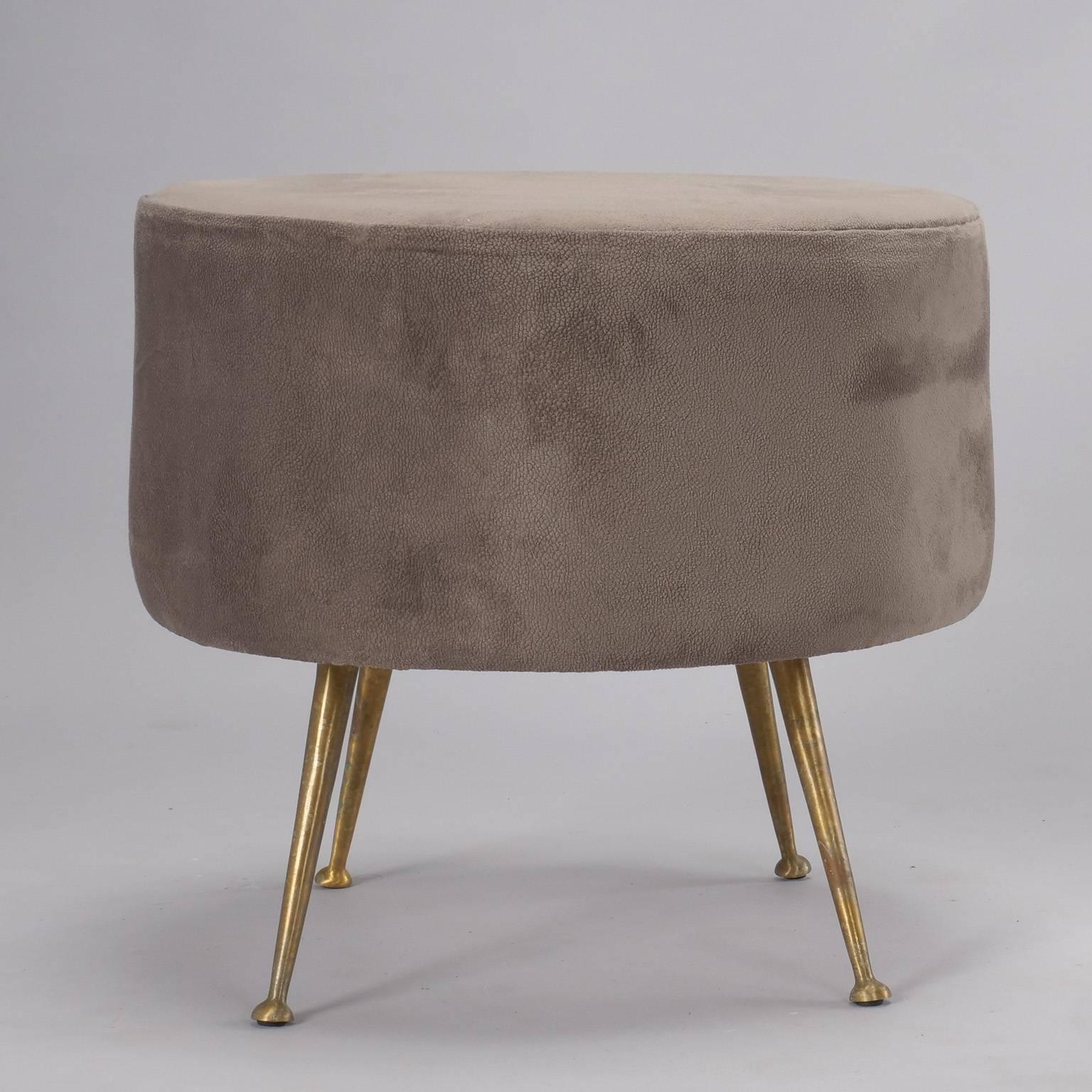 20th Century Mid-Century Italian Ponti Style Stool with Brass Legs