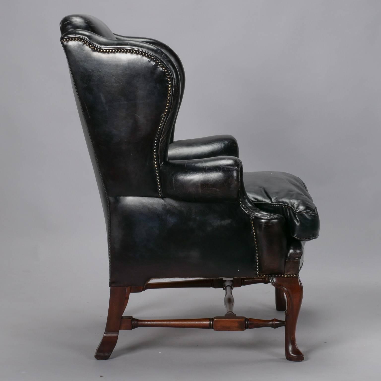 large leather wingback chair