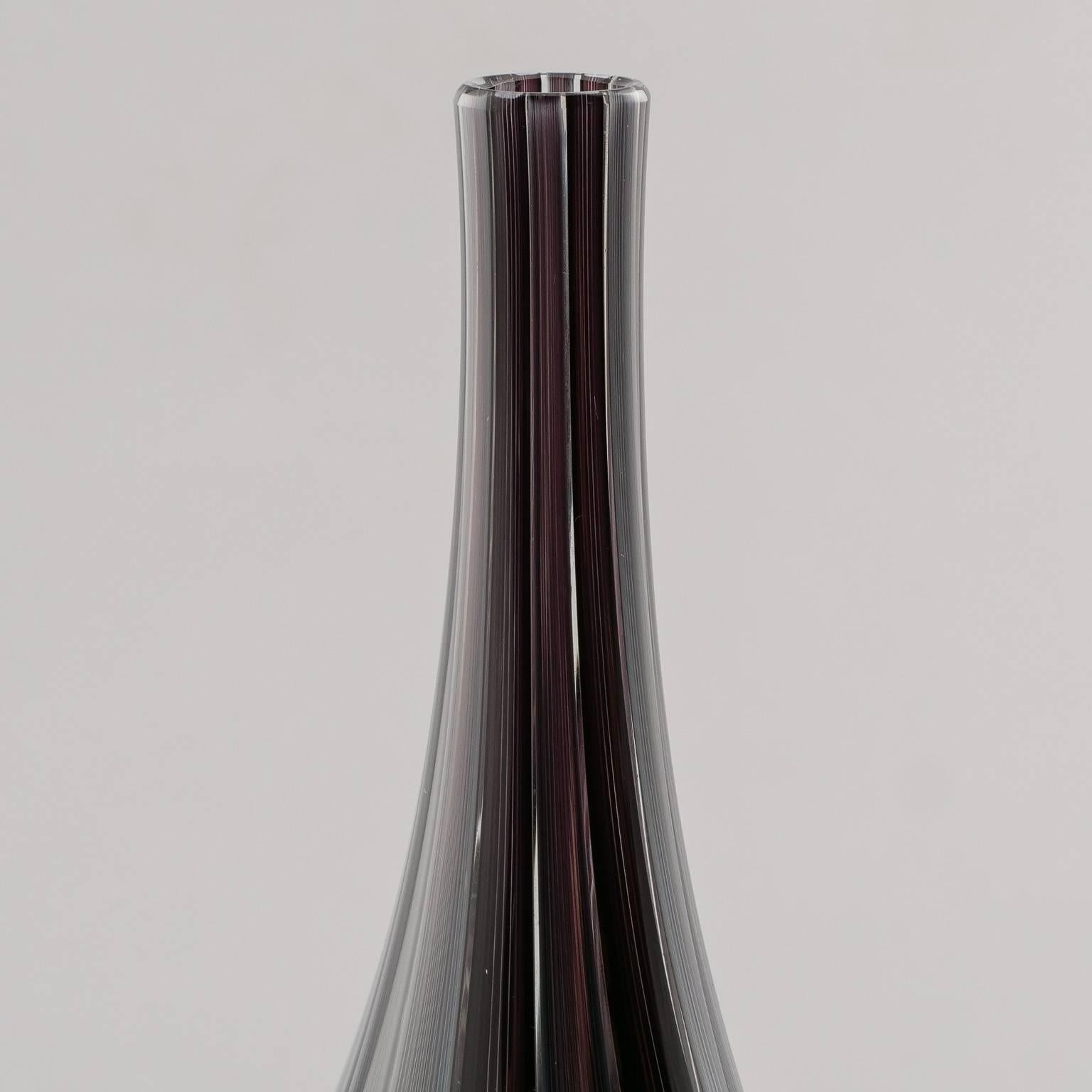 20th Century Adriano dalla Valentina Murano Glass Vase with Slender Neck