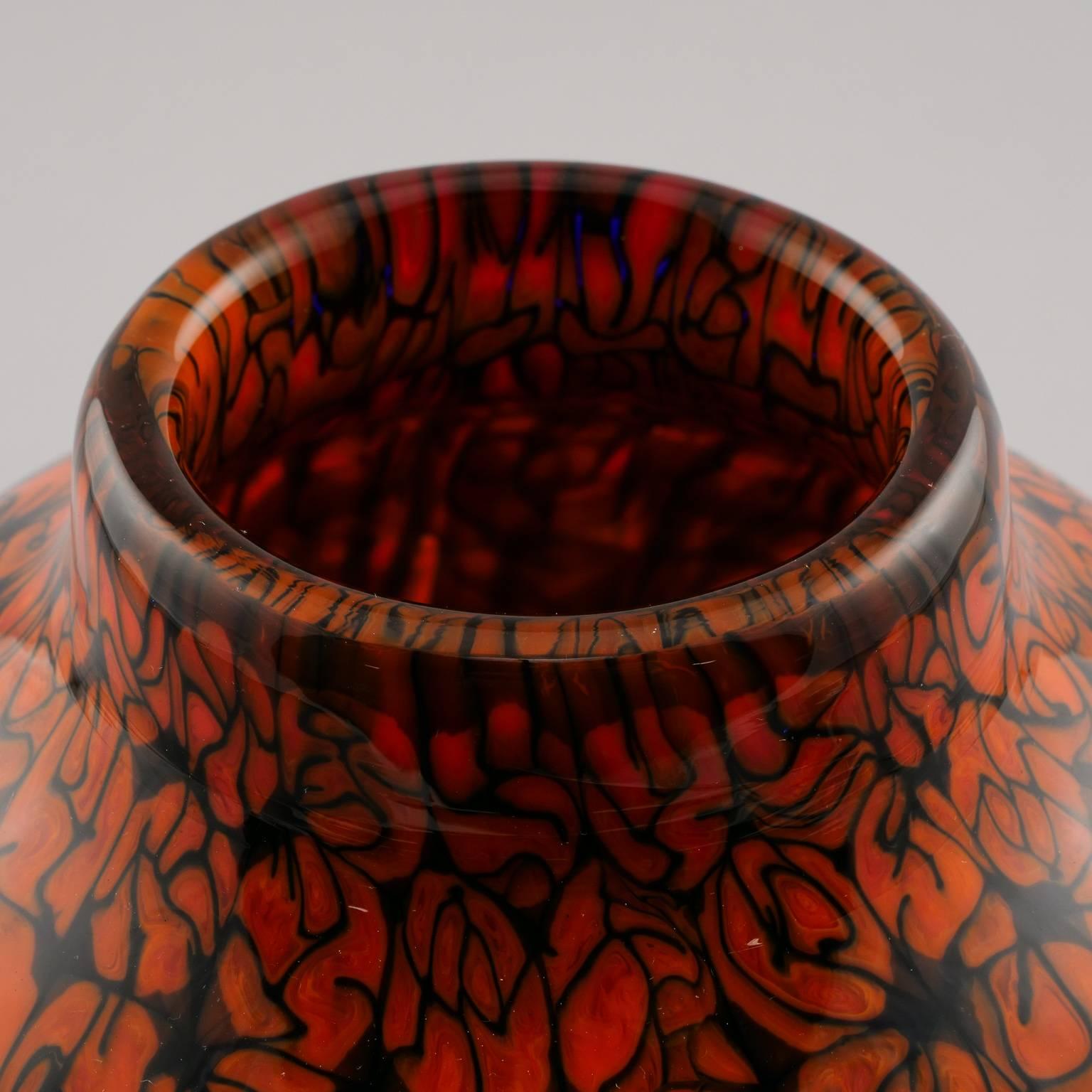 Orange and Black Murano Glass by Marino Santi for Eugenio Ferro & Co 2