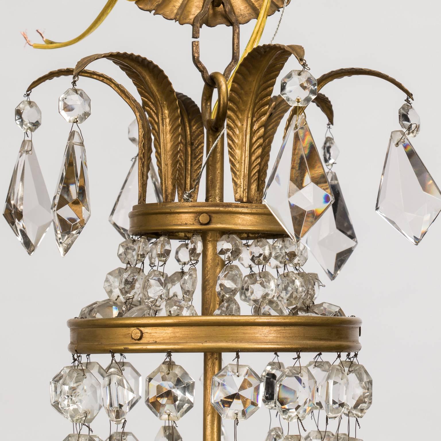 Gilt Unusual French Empire Chandelier For Sale