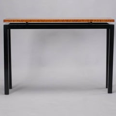 Mid-Century French Burr Walnut and Ebonized Console