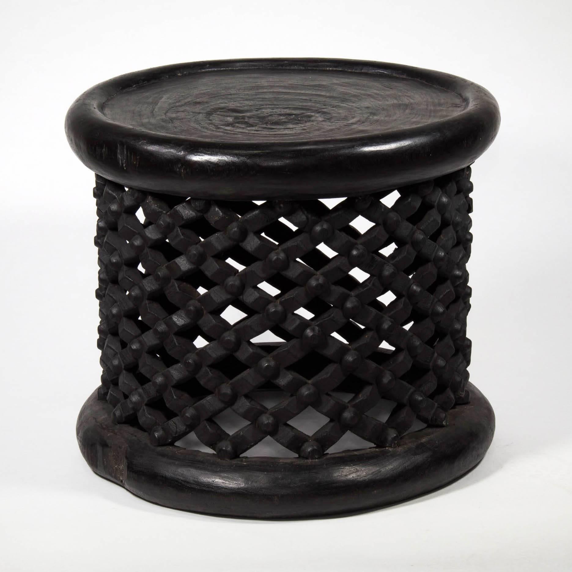 Carved Bamaleke Flower Table or Stool from Cameroon