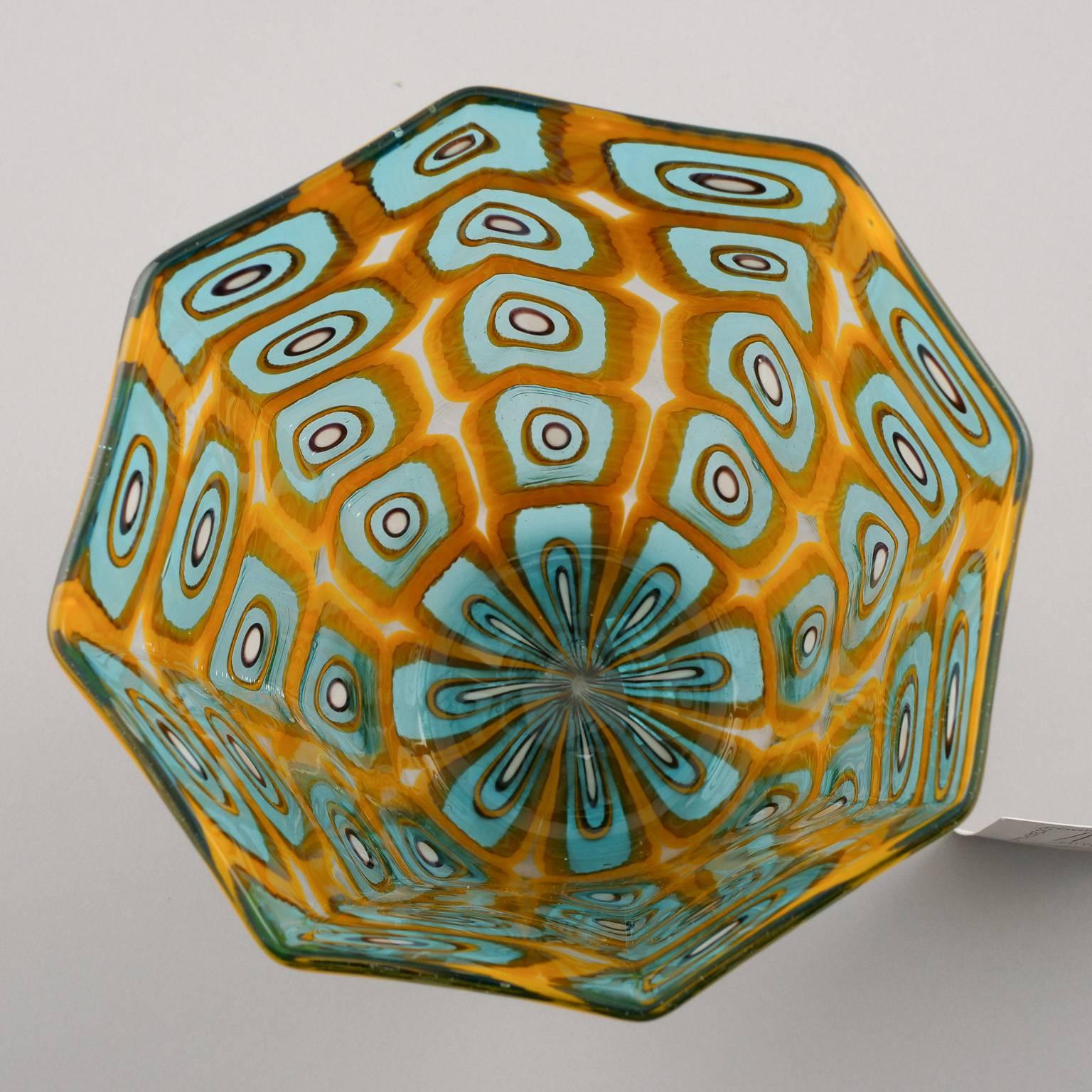 Formentello Murano Glass Gold and Teal Vase 2