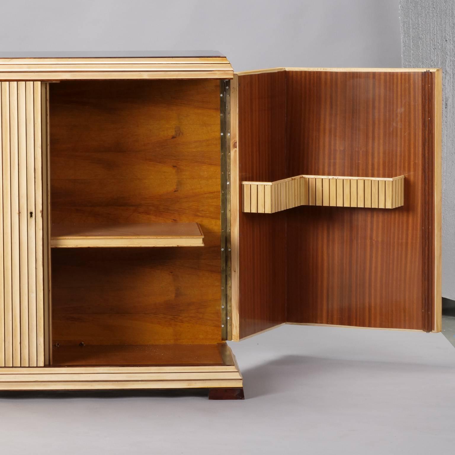 reeded wood cabinet doors