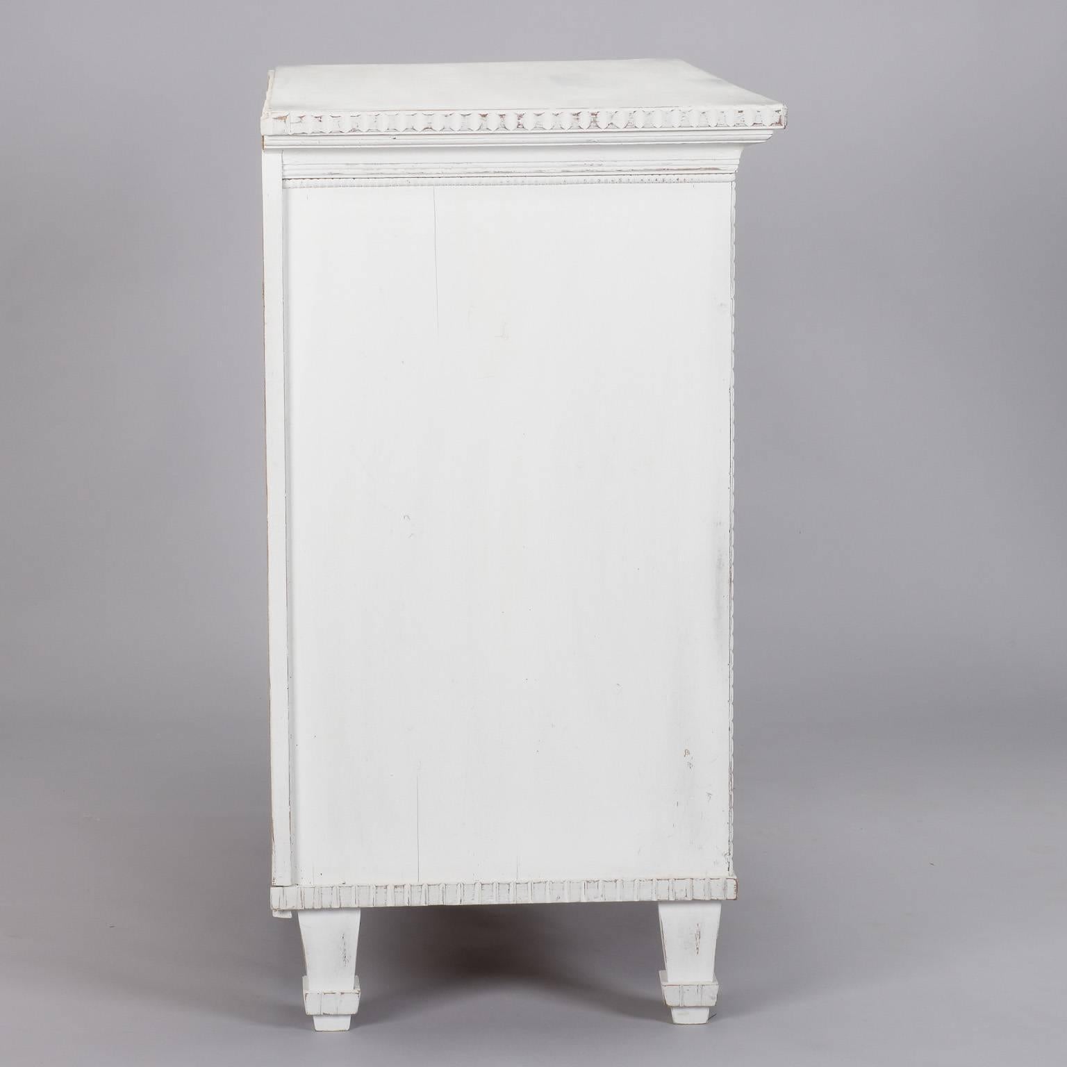 Gustavian Swedish Two-Door Cabinet with Fluted Diamond Front