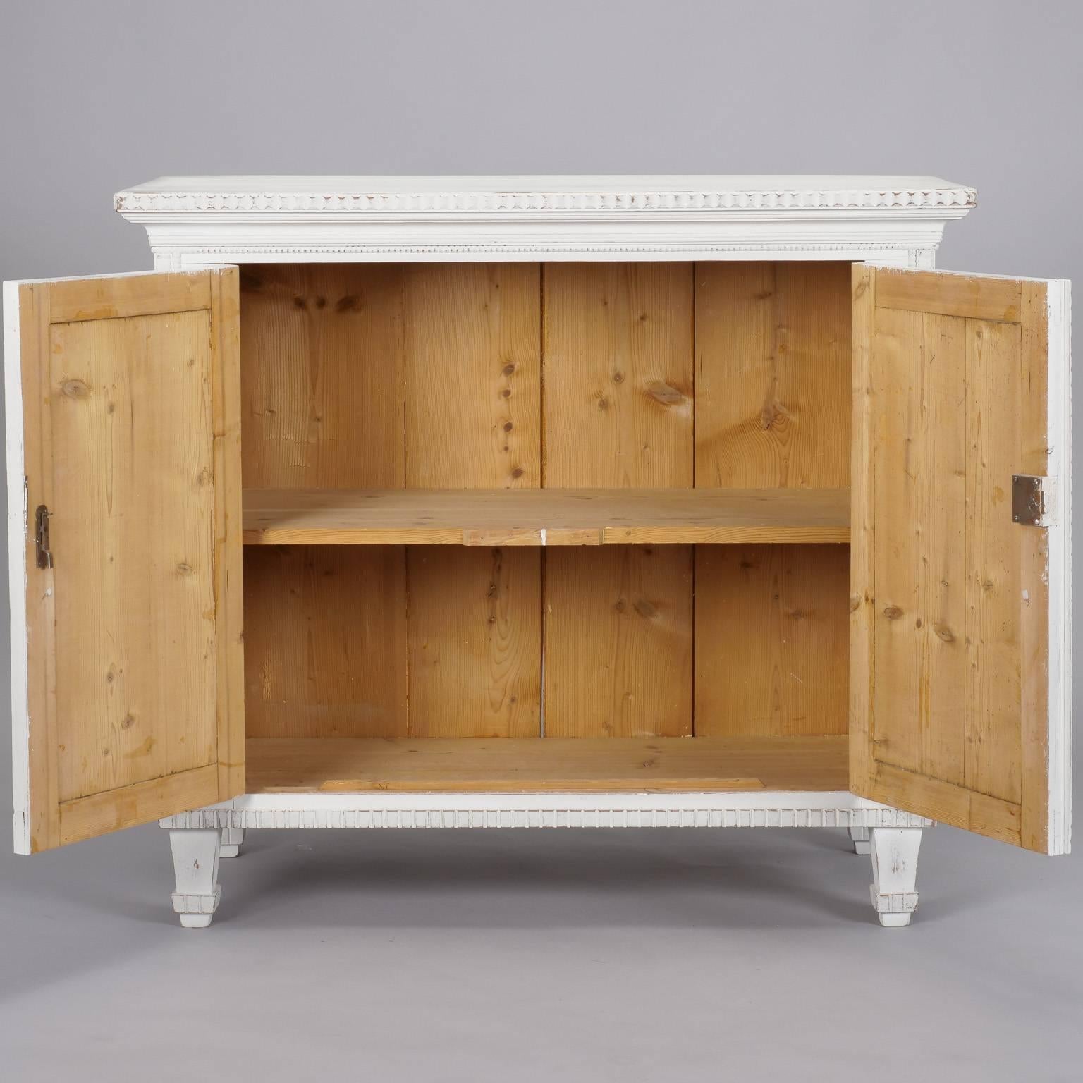 Swedish Two-Door Cabinet with Fluted Diamond Front 1