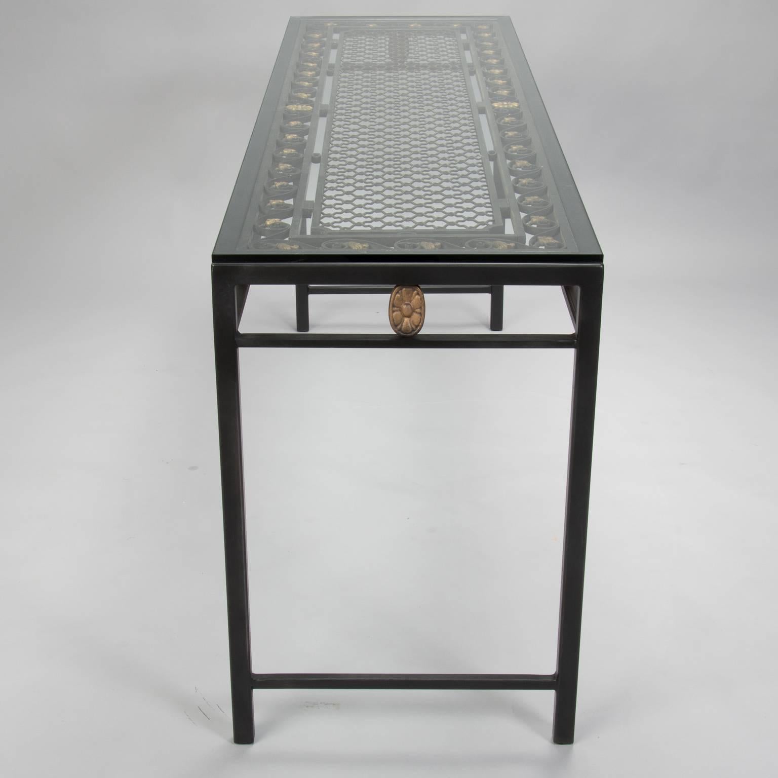 Console Custom-Made from French Fer Forge Decorative Grill 4