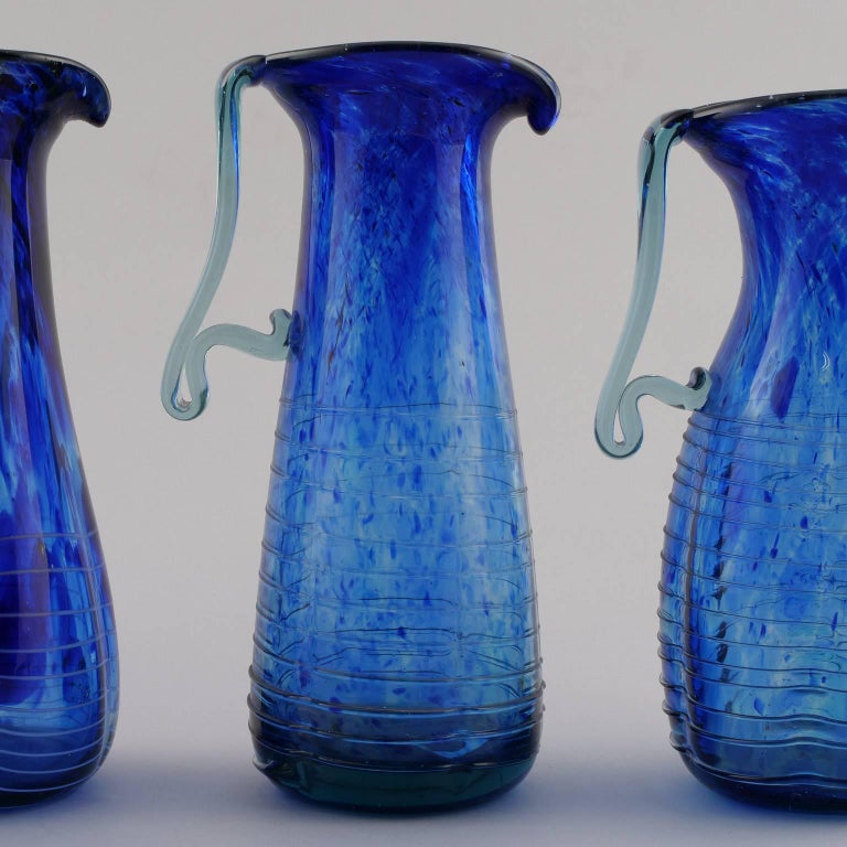 Blue Murano Glass Pitcher For Sale at 1stdibs