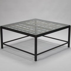 Custom Coffee Table Made from French Decorative Metal Grill