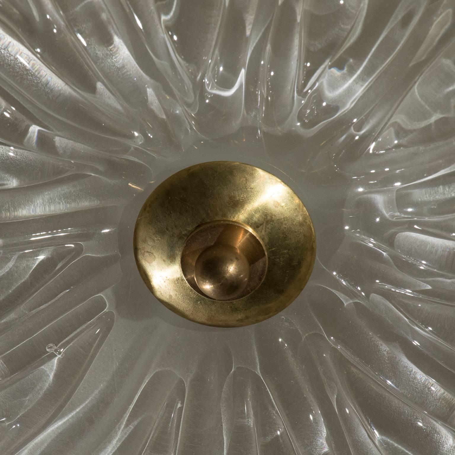 Post-Modern Monumental Barovier & Toso Textured Two-Tone Fixture